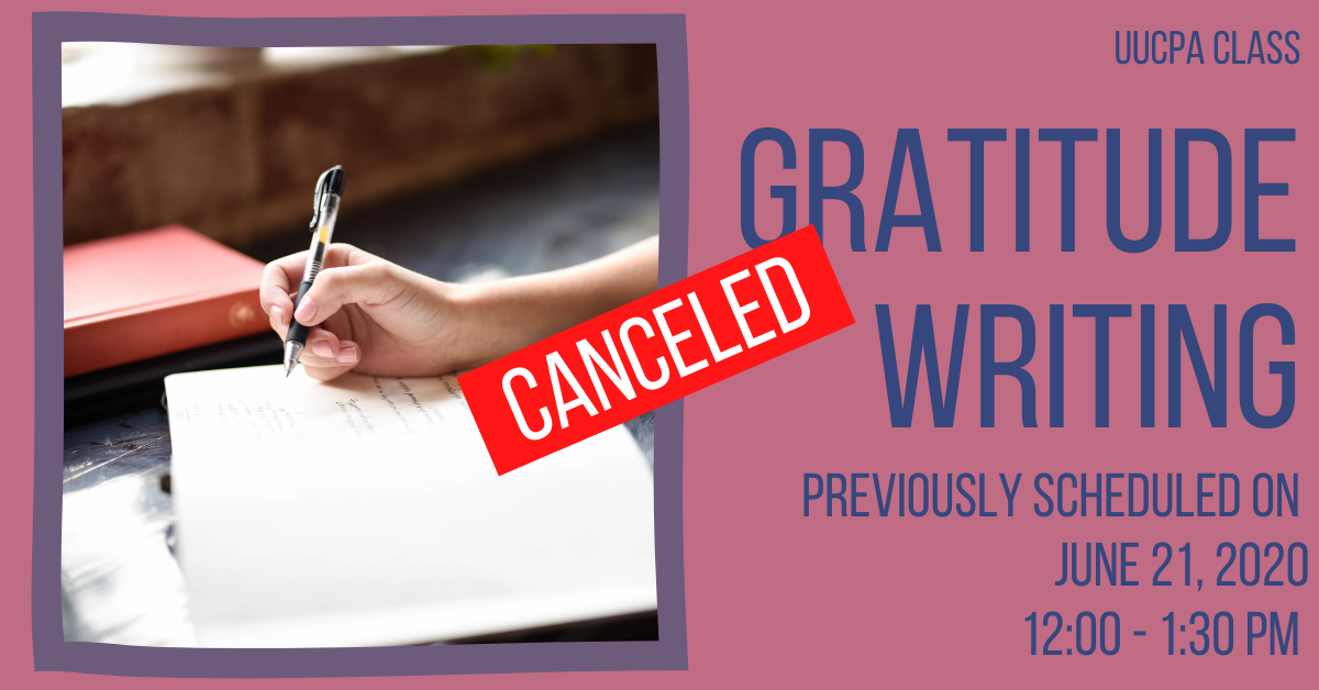 Gratitude Writing - Canceled