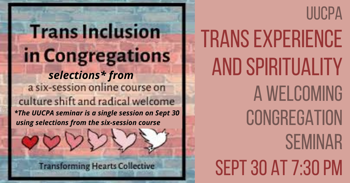 Trans Experience and Spirituality: A Welcoming Congregation seminar