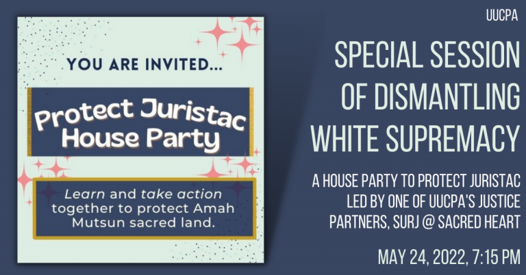 Special session of Dismantling White Supremacy, May 24, 7:15 to 8:45
