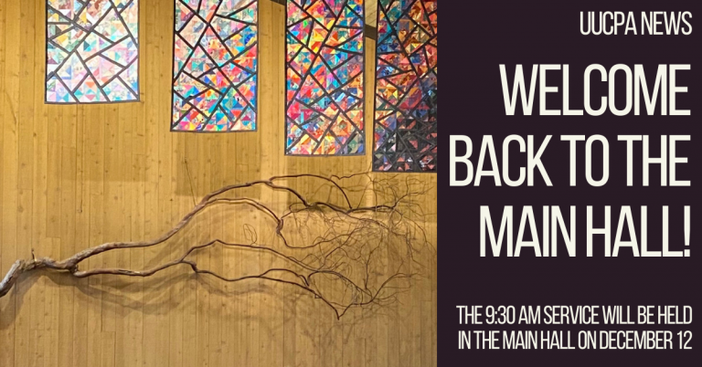 Welcome back to the Main Hall - Dec 12 @ 9:30 am!