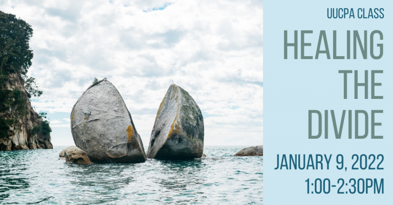 Healing the Divide meets Sun, Jan. 9. Topic: Breaking Out of Political Echo Chambers