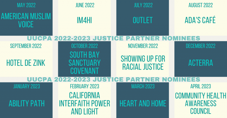 Proposed Slate of Justice Partners for 2022-23