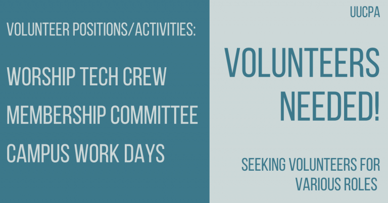 UUCPA Volunteer Opportunities