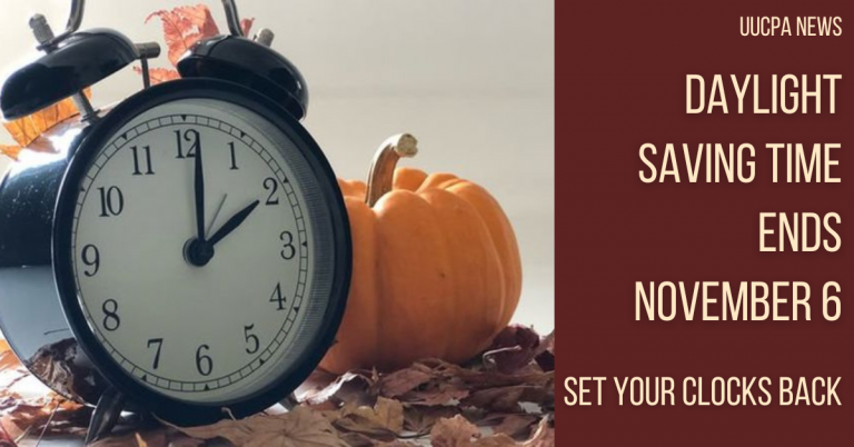 Daylight Saving Time ends November 6