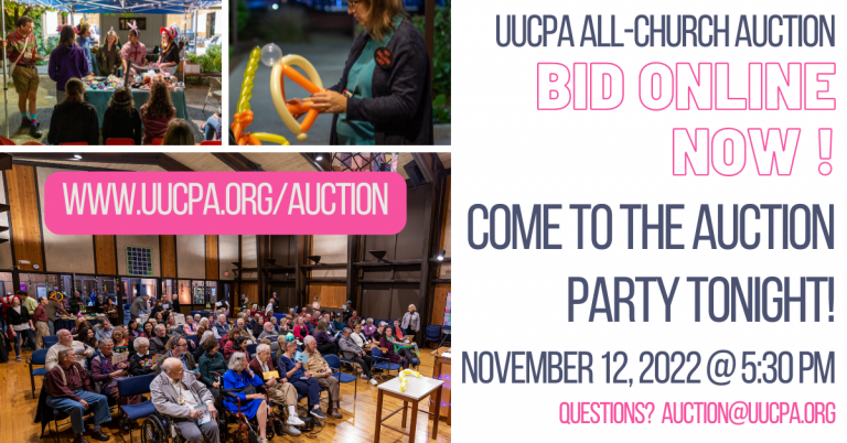 UUCPA Auction, Nov 12 @ 5:30 pm