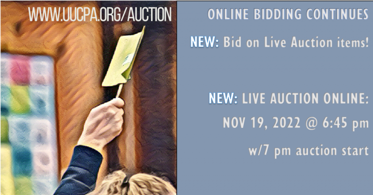 2022 Auction extended to Saturday 11/19 - Live Auction online @ 7 pm