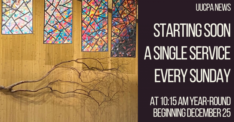 Starting soon: A single service every Sunday