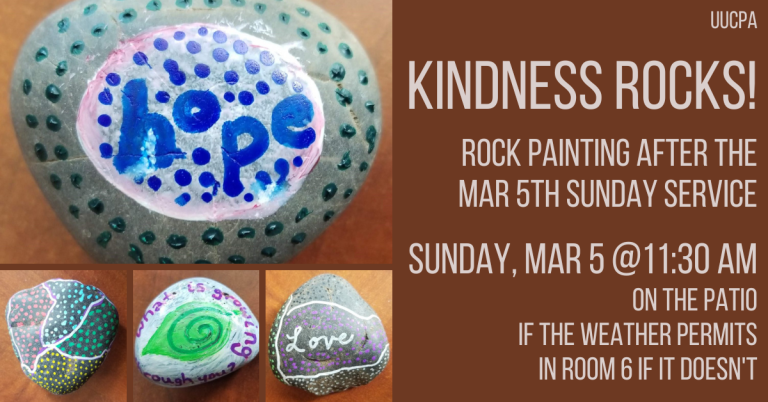 Kindness Rock - rock painting after the service - Mar 5