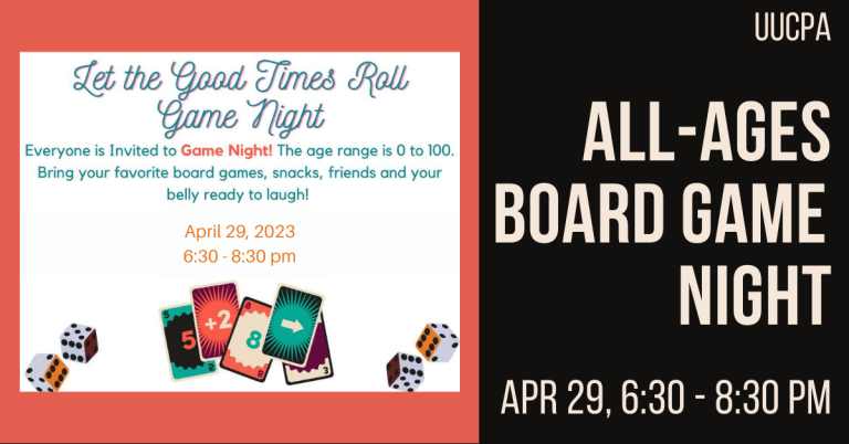 All-Ages Game Night - April 29, 6:30 pm