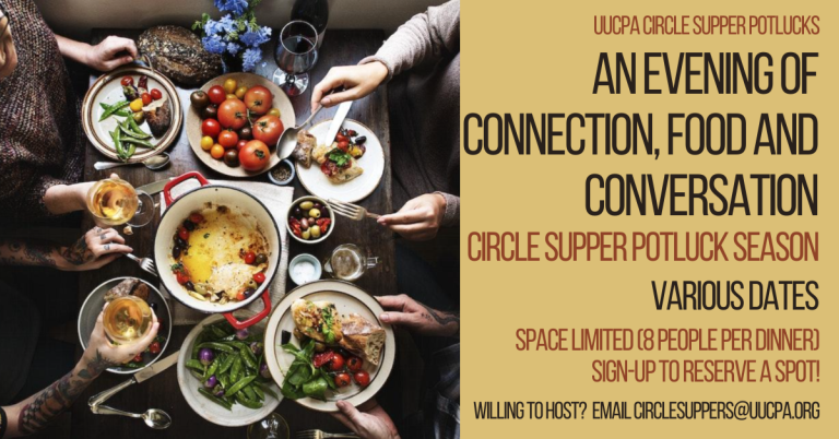Circle Suppers – An Evening of Connection, Food and Conversation – open for signups