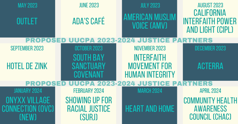 Proposed Slate of Justice Partners for 2023-24