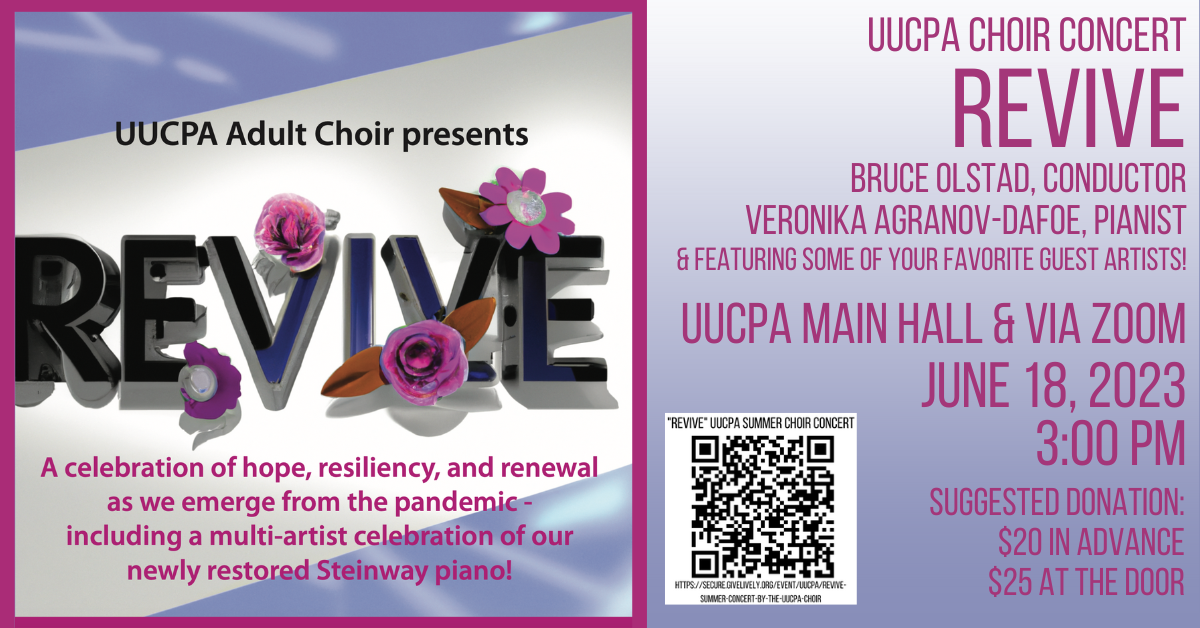 UUCPA Adult Choir presents “Revive”