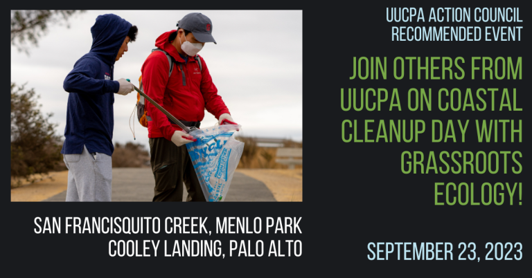 Join Others from UUCPA on Coastal Cleanup Day with Grassroots Ecology - Sept 23