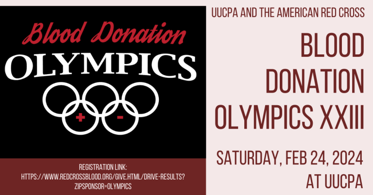 Register for the Red Cross/UUCPA Blood Drive