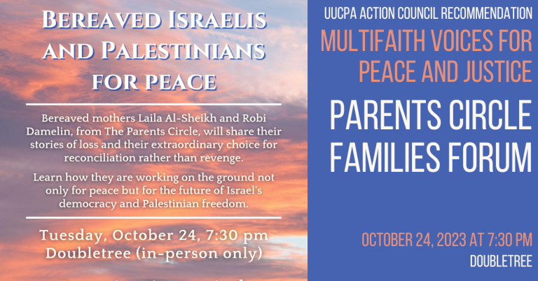 Multifaith Voices for Peace and Justice – Parents Circle Families Forum - Oct 24