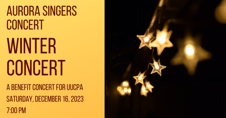 Aurora Singers Winter Concert - Dec 16 at 7 pm