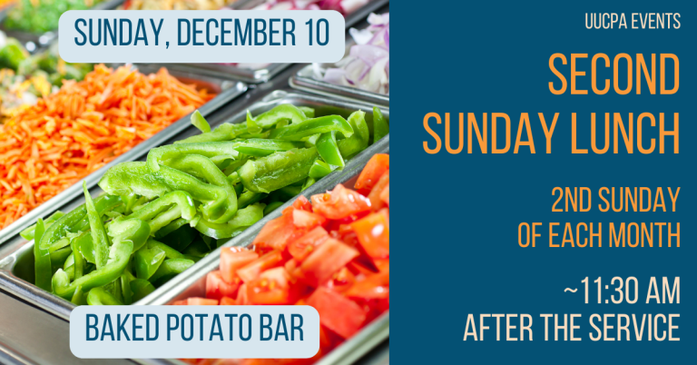 Second Sunday Lunch - Dec 10 - Baked Potato Bar