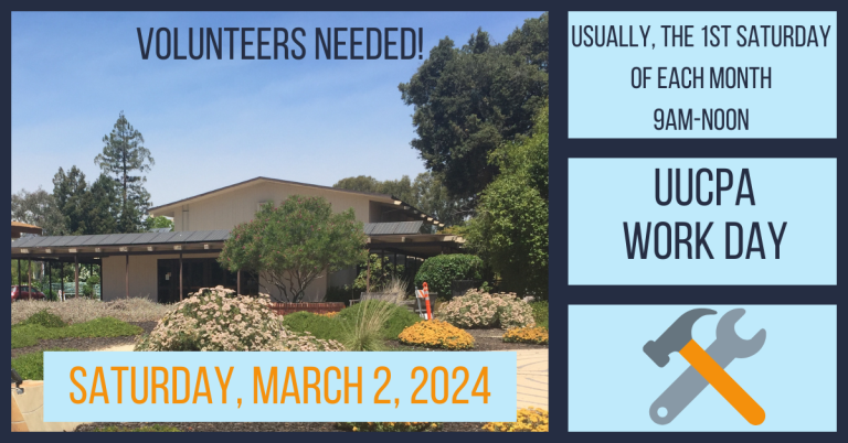 UUCPA Campus work day, Saturday Morning, March 3, 9-12.
