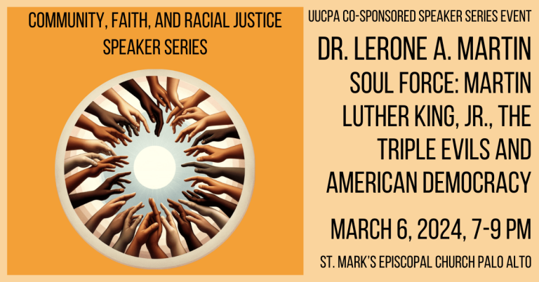 Community Speaker Series Event, March 6 (UUCPA co-sponsored)