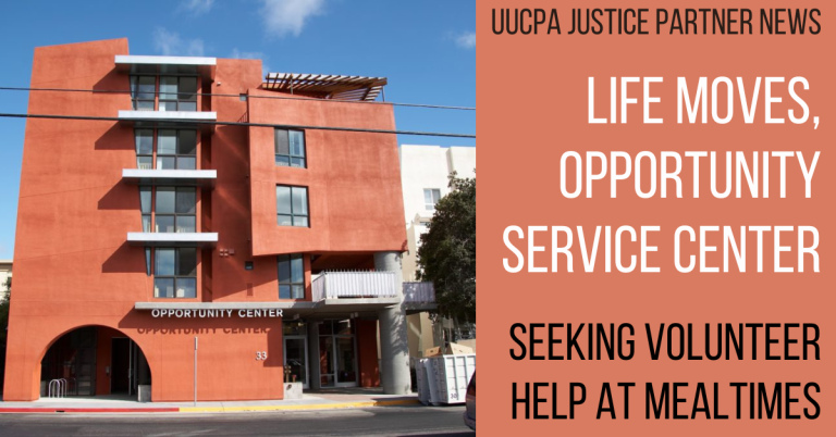 UUCPA Justice Partner, The Opportunity Center is seeking volunteers