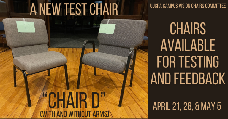 A New Test  Chair – Chair D (with and without arms)