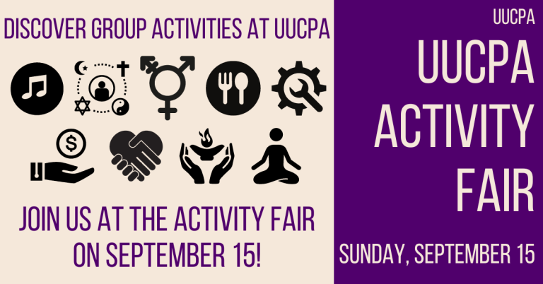 Join us for the UUCPA Activity Fair on Sept 15