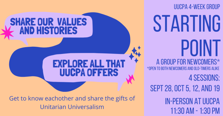 Starting Point: A Group for Newcomers - begins Sept 28, 2025