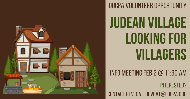 Judean Village Interest Meeting, Feb 2 @ 11:30