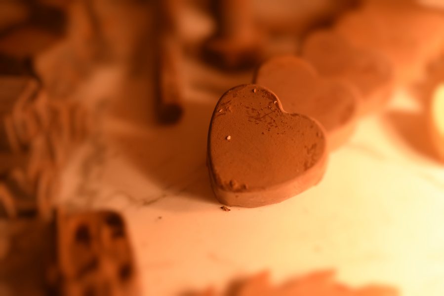 Heart-shaped chocolates