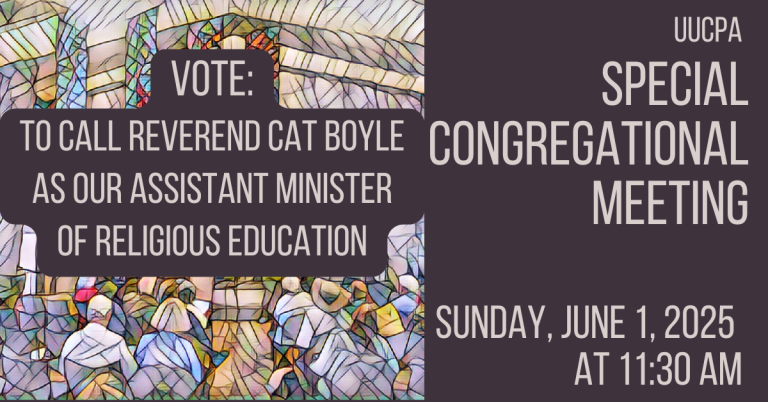 Special Congregational Meeting - Sunday, June 1st