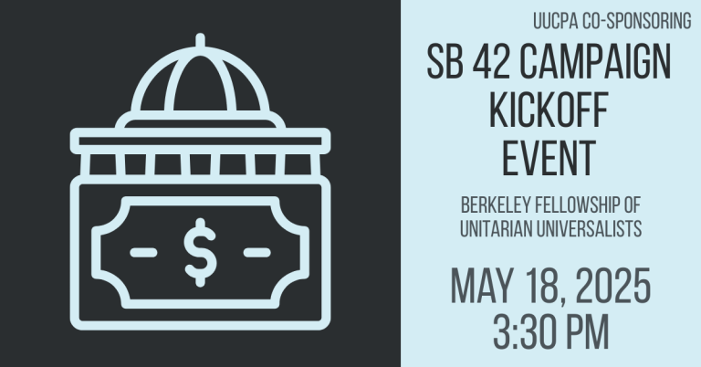UUCPA Co-sponsors SB 42 Campaign Kickoff | May 18