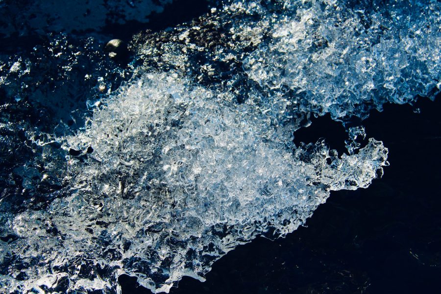 Ice melting and breaking up