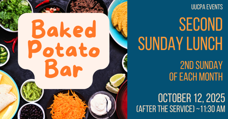 Second Sunday Lunch - Oct 12 - Baked Potato Bar