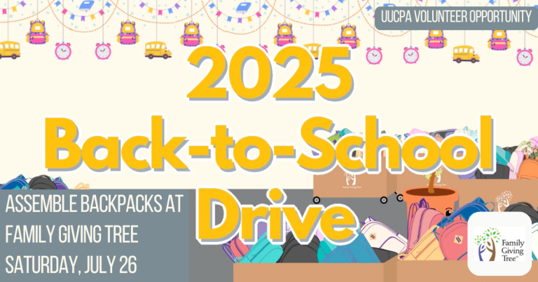 Volunteer with UUCPA at Family Giving Tree on July 26!