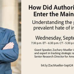 UUs for Social Justice Speaker, Zac Mueller: How did Authoritarianism Enter the Mainstream