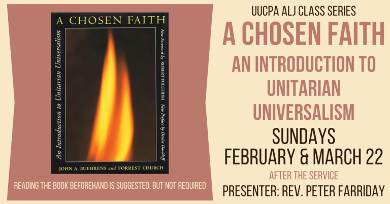 Save the date: ALJ  Discussion Series - A Chosen Faith, Feb & Mar 22