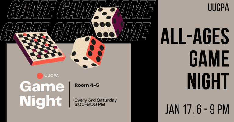 Game Night Postponed to Saturday January 24, 6-9pm