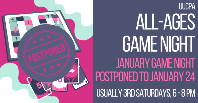 Game Night Postponed to Saturday January 24