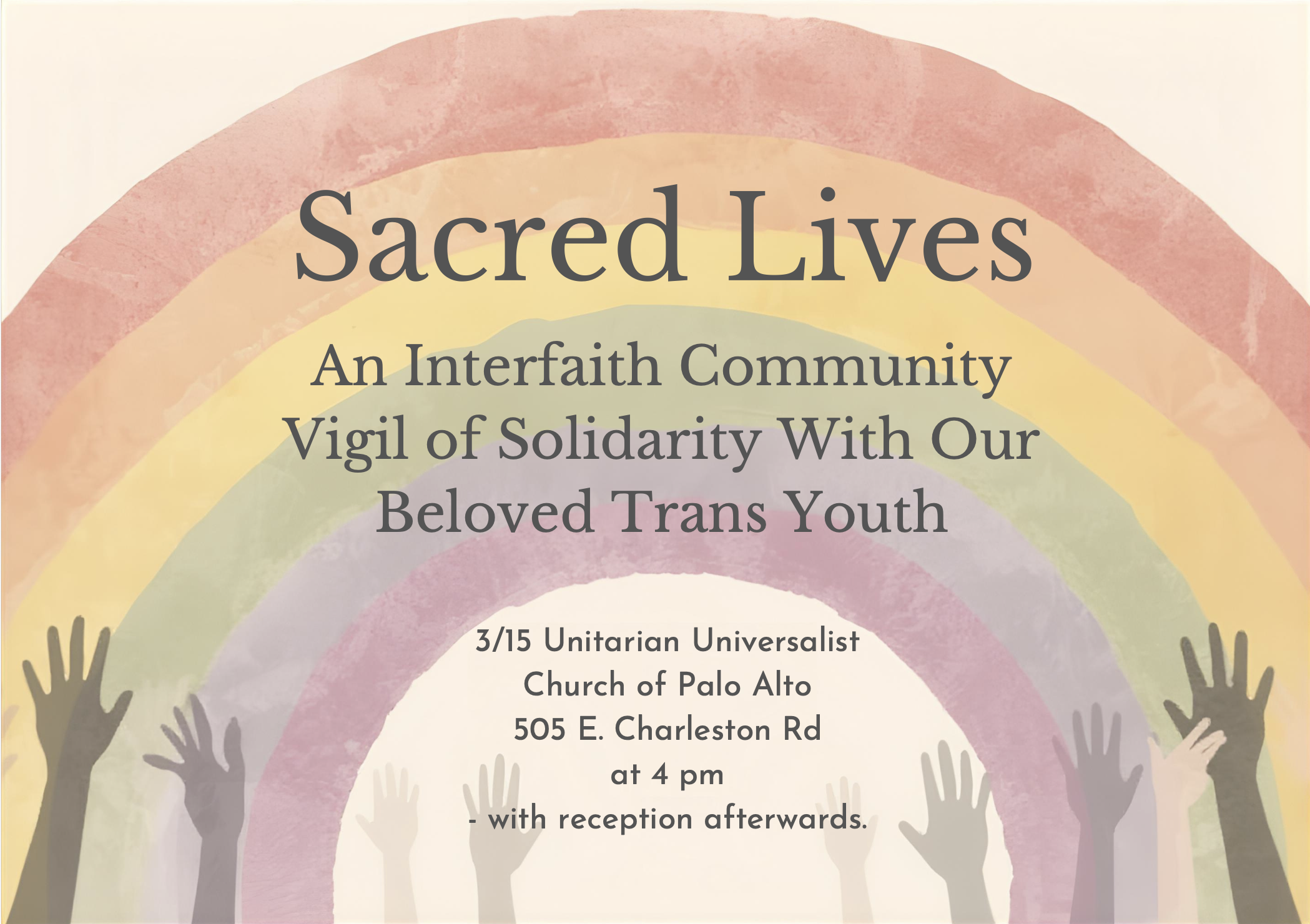 Sacred Lives: An Interfaith Community Vigil of Solidarity With Our Beloved Trans Youth
