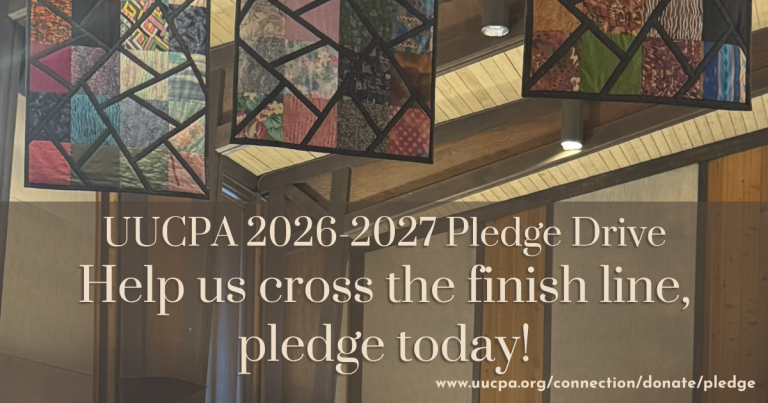 UUCPA Pledge Drive update - help us cross the finish line, pledge today!