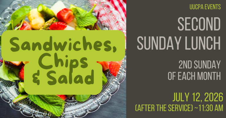 Second Sunday Lunch - July 12 - Sandwiches, Chips and Salad