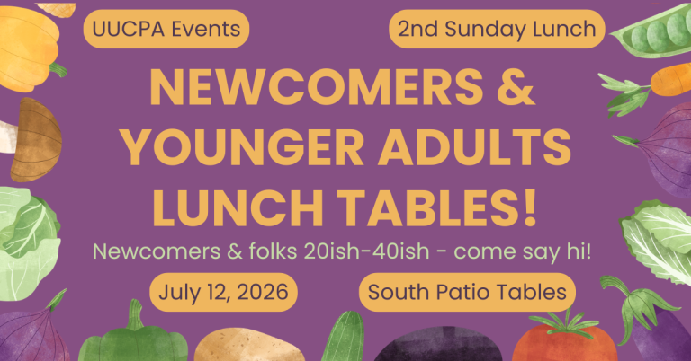 Gather with other Newcomers, and Younger Adults, at Lunch this Sunday!