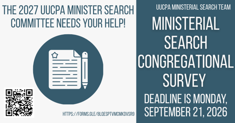 The 2027 UUCPA Minister Search Committee needs your help!