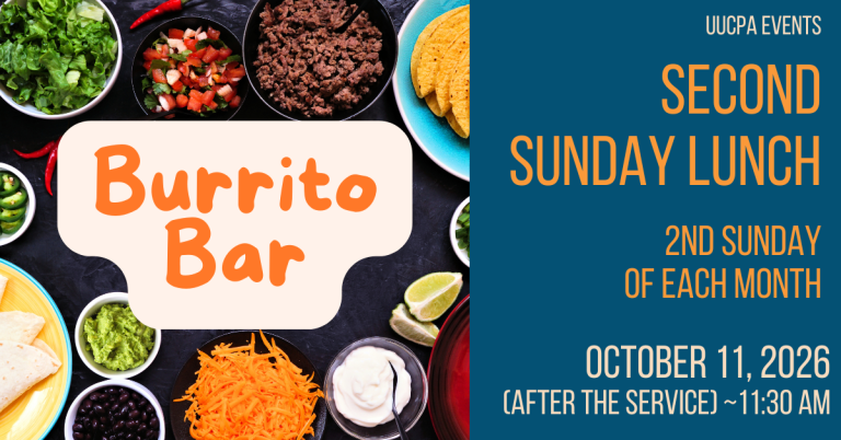 Second Sunday Lunch Oct 11 - Burrito Bar